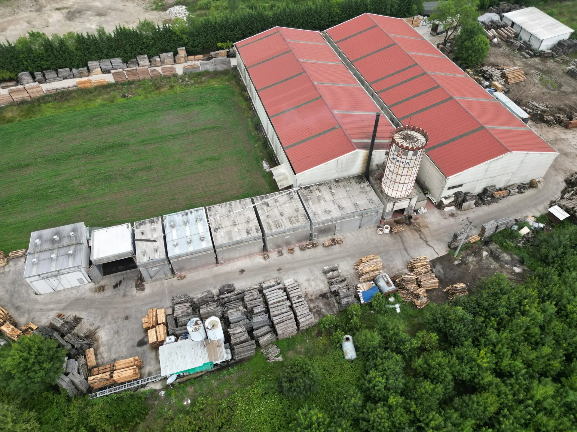 Düzce’deki Nativu ahşap üretim tesisinin havadan görünümü