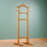 İroko ahşap dilsiz uşak, 130 cm, modern tasarım, önden görünüm.