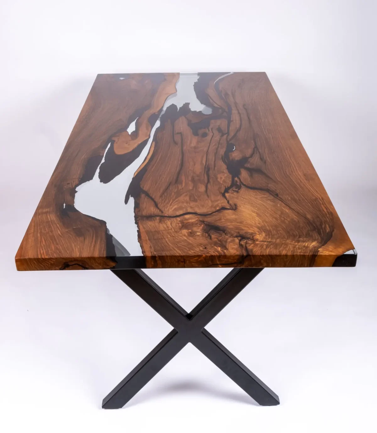 Epoksi Ceviz Ahşap Yemek Masası – Özel Tasarım, 200x100 cm, El Yapımı, Modern ve Şık - Görsel 4