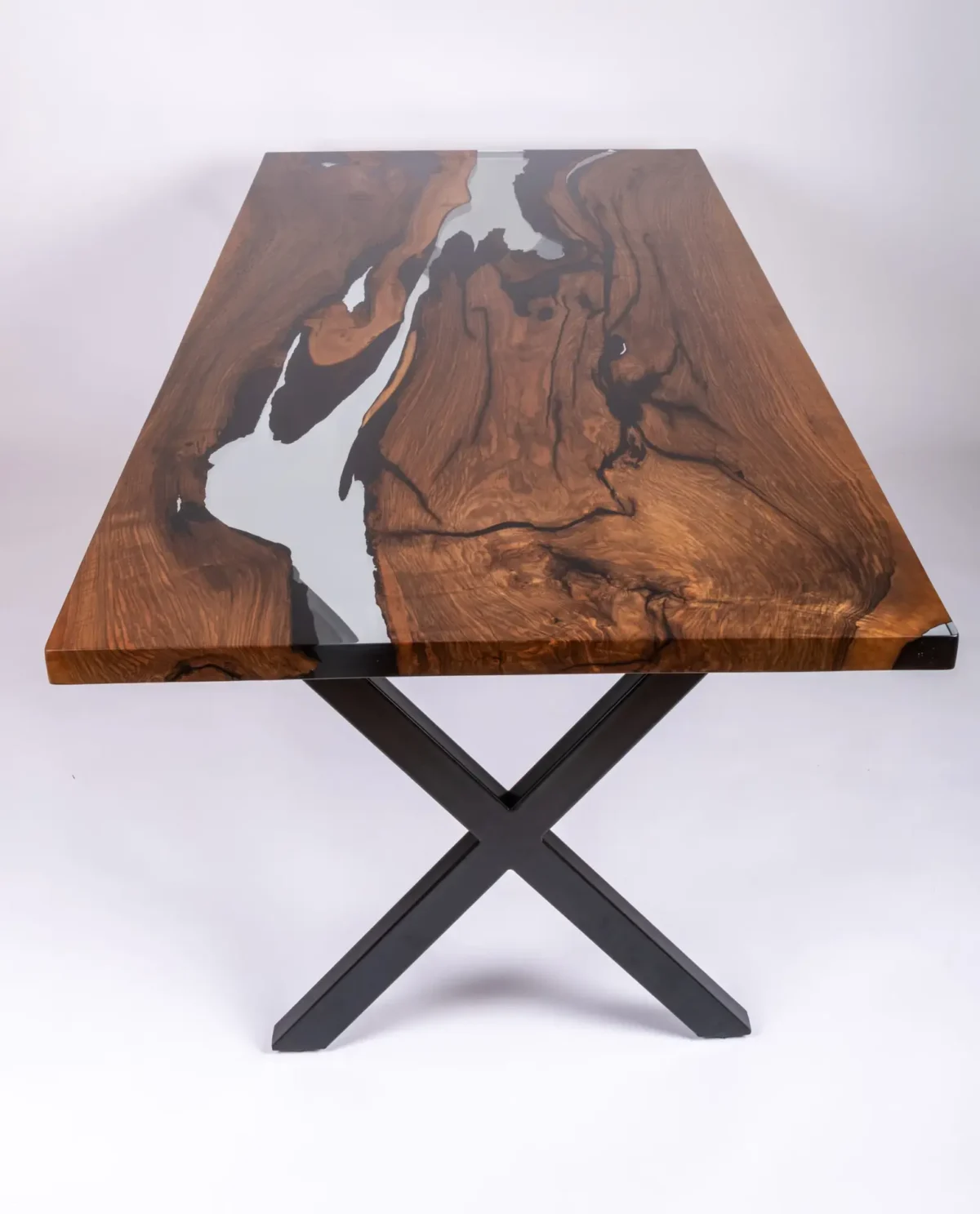 Epoksi Ceviz Ahşap Yemek Masası – Özel Tasarım, 200x100 cm, El Yapımı, Modern ve Şık - Görsel 5