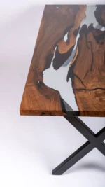 Epoksi Ceviz Ahşap Yemek Masası – Özel Tasarım, 200x100 cm, El Yapımı, Modern ve Şık - Görsel 7