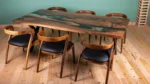 Epoksi Ceviz Ahşap Yemek Masası – Özel Tasarım, 200x100 cm, El Yapımı, Modern ve Şık - Görsel 6
