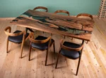 Epoksi Ceviz Ahşap Yemek Masası – Özel Tasarım, 200x100 cm, El Yapımı, Modern ve Şık - Görsel 3