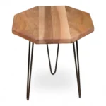 Ceviz Ahşap Yan Sehpa – 50 cm Genişlik | Metal Ayaklı, Kahve ve Servis Sehpası - Görsel 4