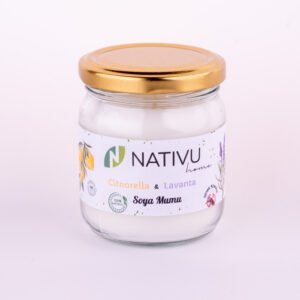 Citronella ve Lavanta Soya Mumu – Doğal Sinek Kovucu, Ferah Koku