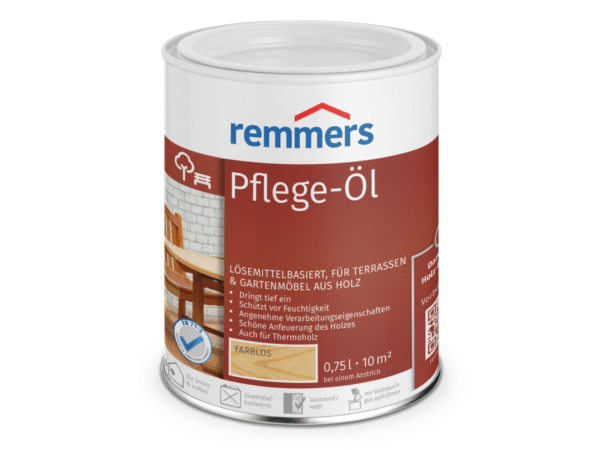 Remmers Pflege-Öl – Ahşap Bakım Yağı, Dış/İç Mekân, Pigmentli, Solvent Bazlı