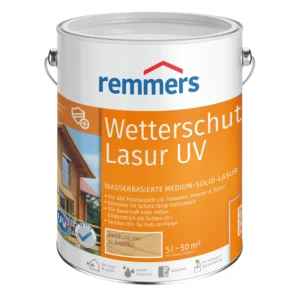 Remmers Wetterschutz Lasur UV ahşap koruyucu boya – su bazlı, UV dayanımlı, dış mekân için 5L